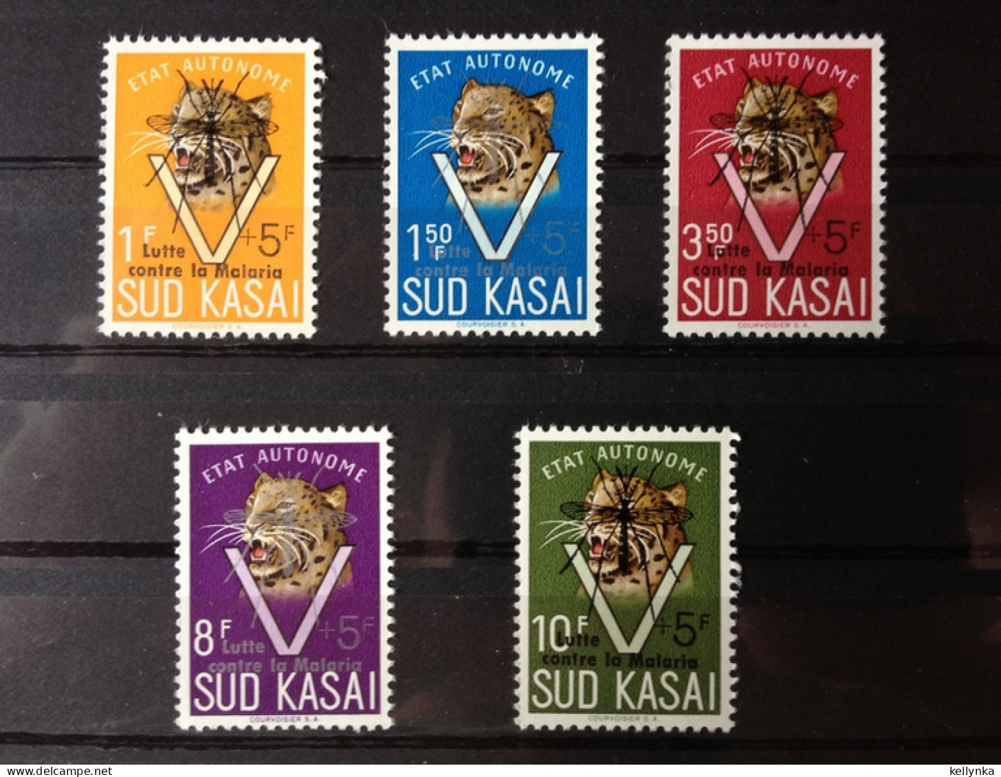 Sud Kasai - 20B/24B - Léopards - Surcharge "Lutte Contre La Malaria" - 1961 - MNH - Sur Kasai