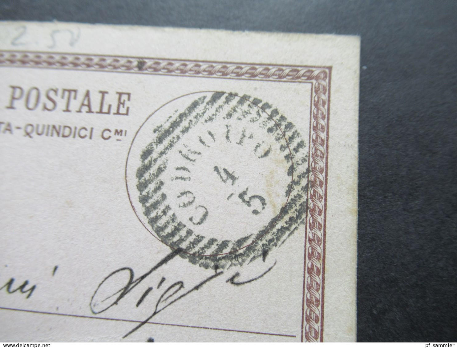Italien 1877 Ganzsache P2 Doppelkarte Stempel Codroipo Und Firmenstempel An Der Seite Nach Udine - Entiers Postaux