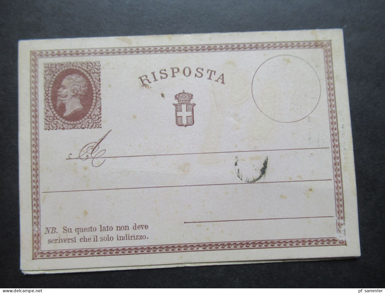 Italien 1877 Ganzsache P2 Doppelkarte Stempel Codroipo Und Firmenstempel An Der Seite Nach Udine - Entero Postal