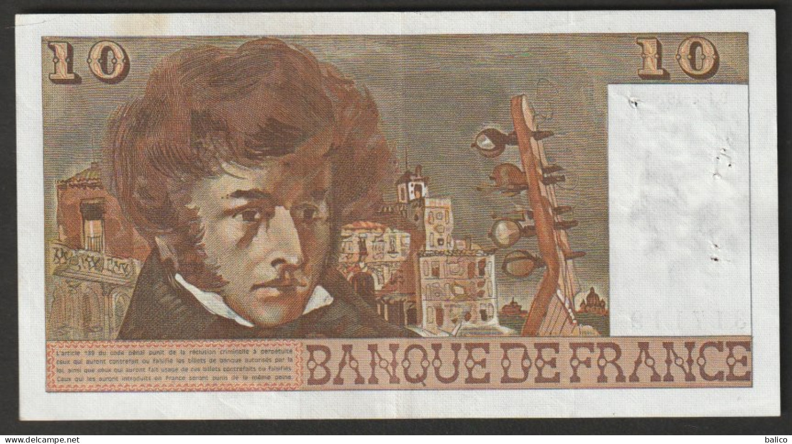France - Billet De  10 Francs  Berlioz - B.1-7-1976 - N° 317119   B.290 - 10 F 1972-1978 ''Berlioz''