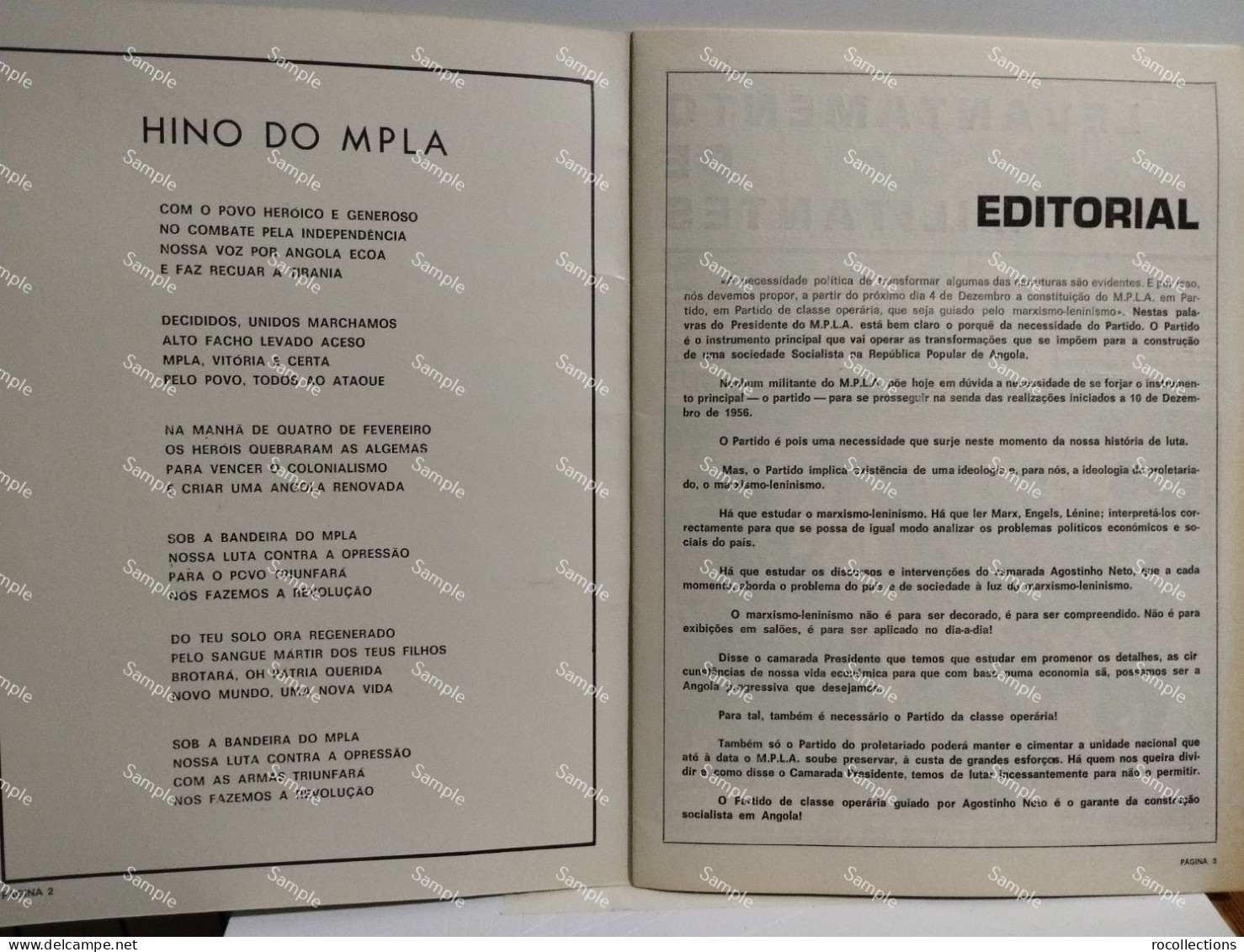 Angola Comunist Movement First Congress 1° Congresso Do MPLA Boletim Informativo - Programmes