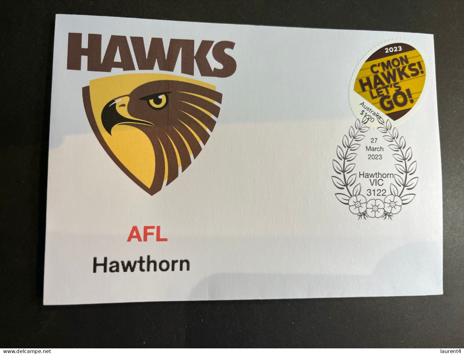 (3 Q 18 A) Australia AFL Team (2023) Commemorative Cover (for Sale From 27 March 2023) Hawthorn Hawks - Covers & Documents