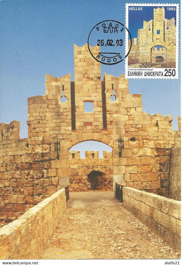 GRECE - CARTE MAXIMUM - Yvert N° 1816 - RHODES - PORTE De L'APÔTRE PAUL - Cartoline Maximum