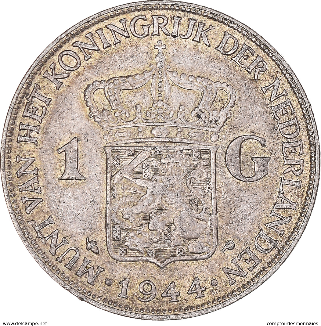 Monnaie, Pays-Bas, Wilhelmina I, Gulden, 1944, Philadelphie, TTB, Argent - 1 Gulden