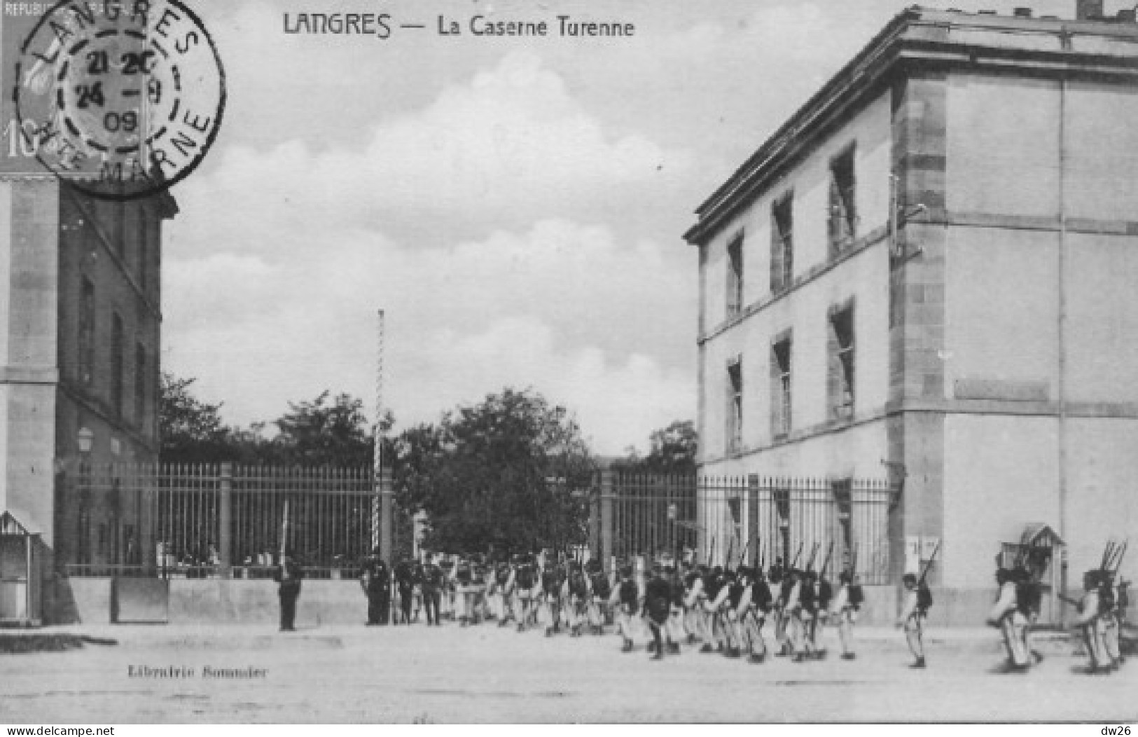 Langres (Haute Marne) La Caserne Turenne - Entrée Des Militaires De L'Infanterie 1909 - Edition Librairie Sommier - Barracks
