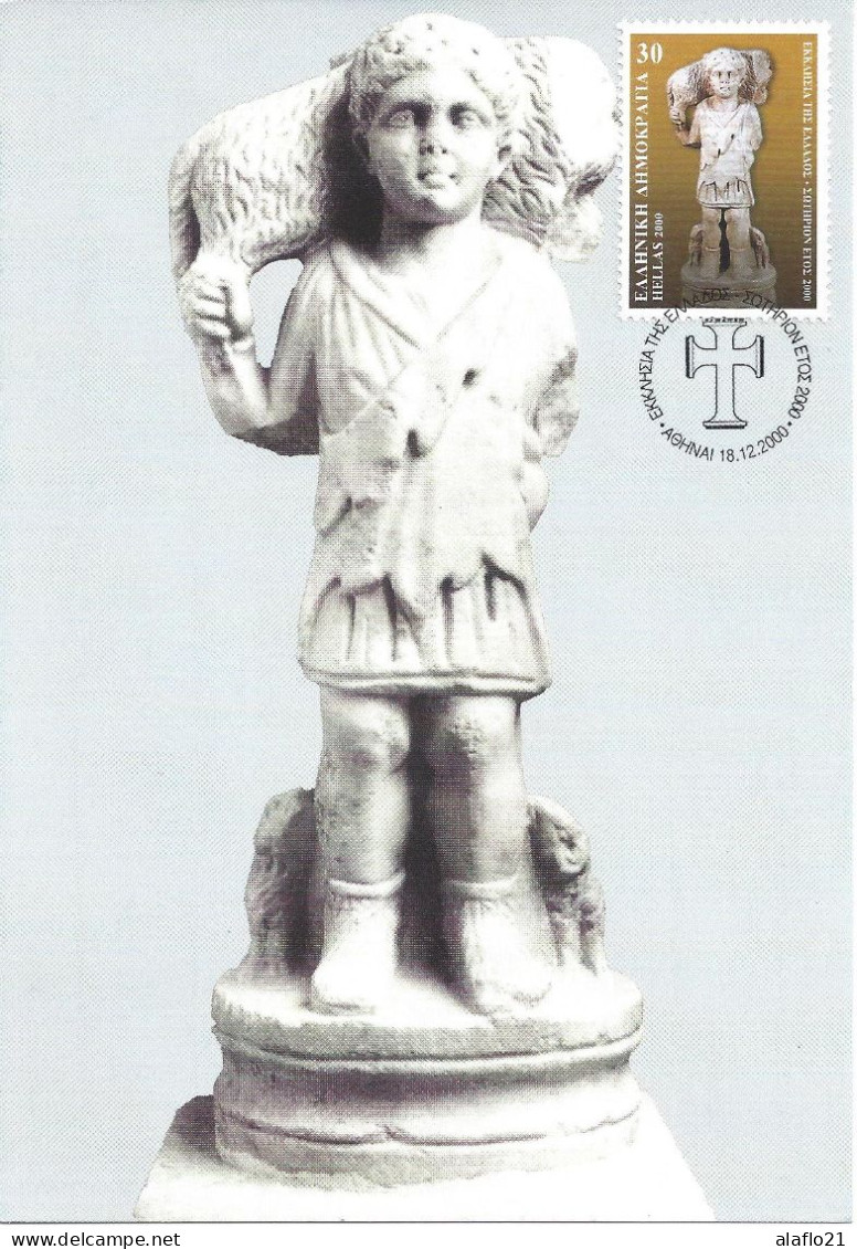 GRECE - CARTE MAXIMUM - Yvert N° 2040 - SCULPTURE - Le BON PASTEUR - Cartes-maximum (CM)