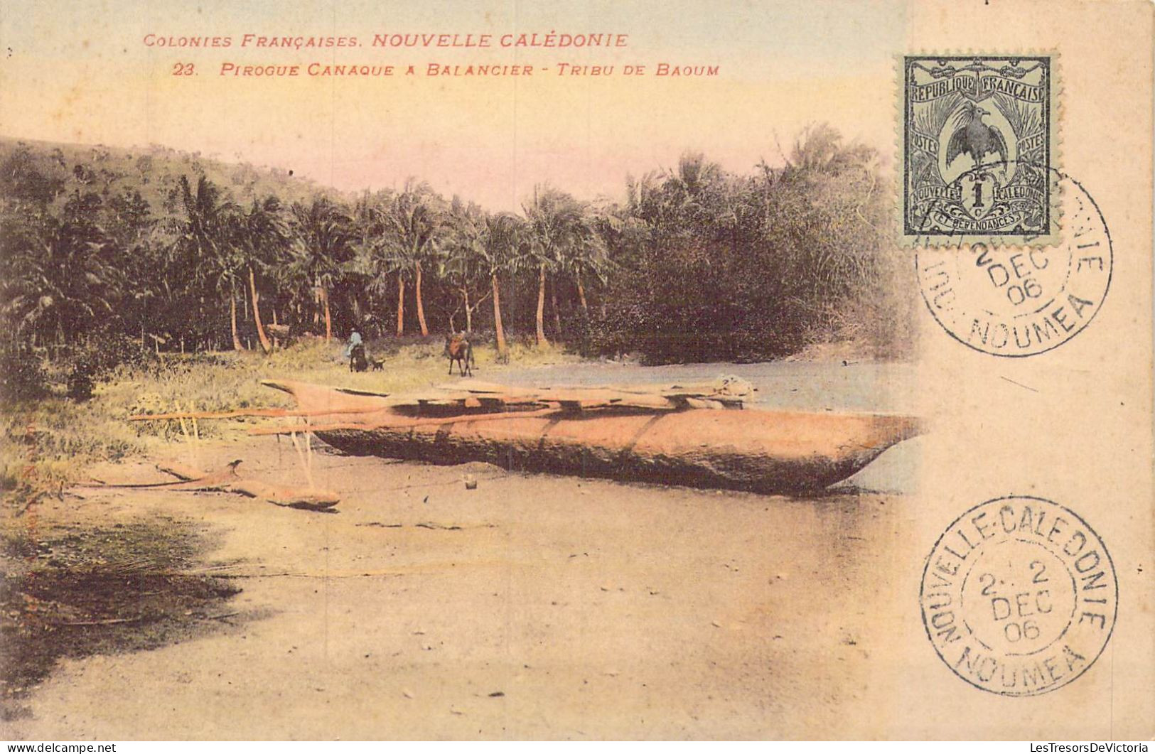 FRANCE - Nouvelle Calédonie - Pirogue Canaque A Balancier - Tribu De Baoum - Carte Postale Ancienne - Nouvelle Calédonie