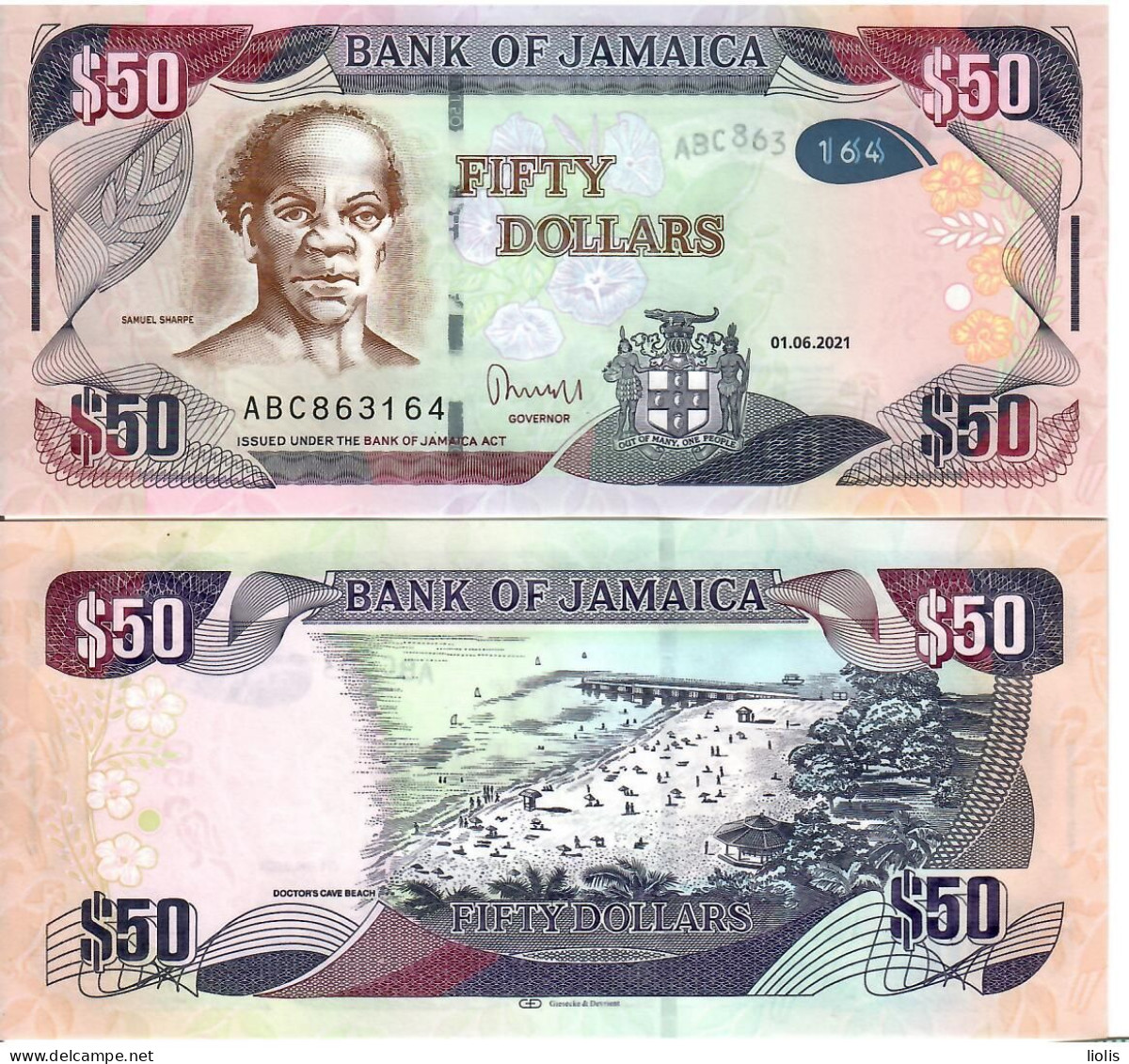 Jamaica  P-94  50 Dollars  2021 UNC - Jamaica