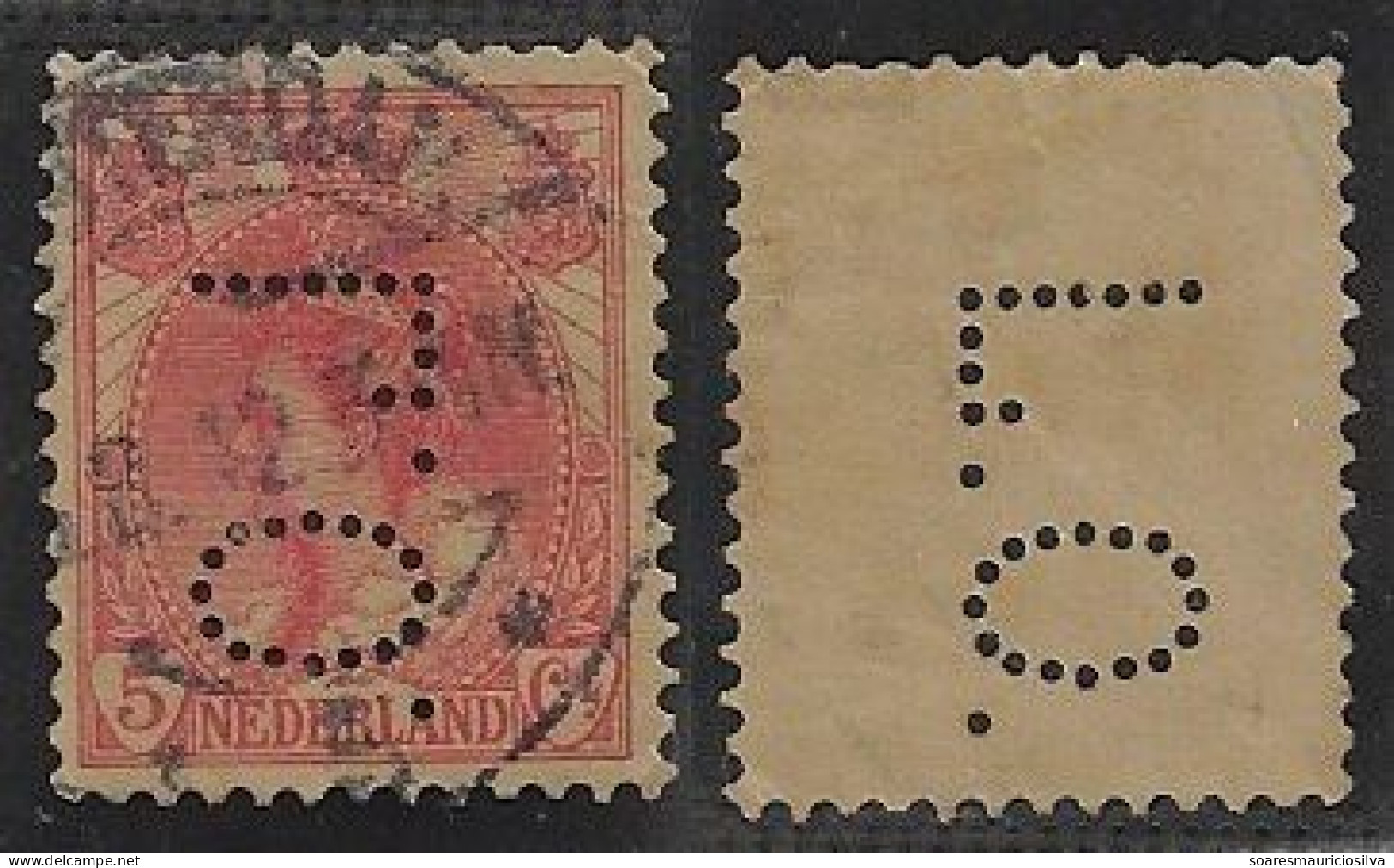 Netherlands 1906/1913 Stamp With Perfin L.O. By Labouchere Oyens & Co's Bank From Amsterdam Lochung Perfore - Perforés