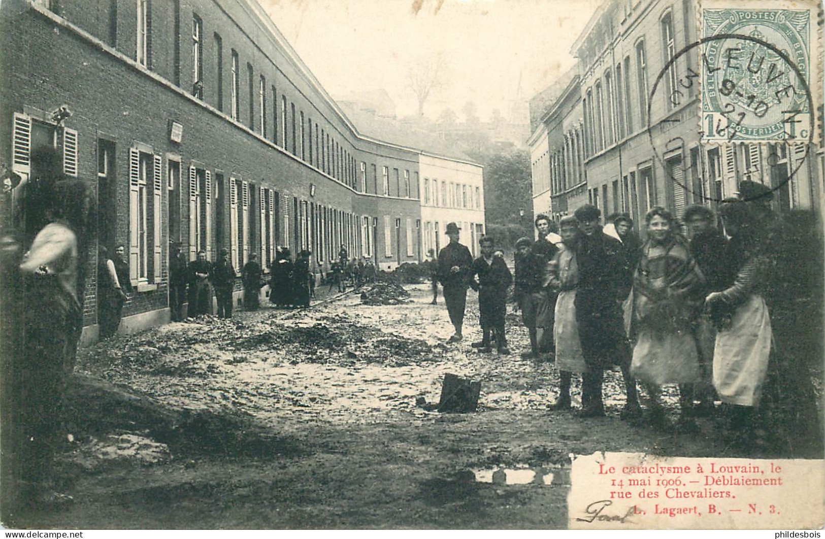 BELGIQUE  LEUVEN / LOUVAIN  Le Cataclysme 14 Mai 1906  Rue Des Chevaliers - Leuven