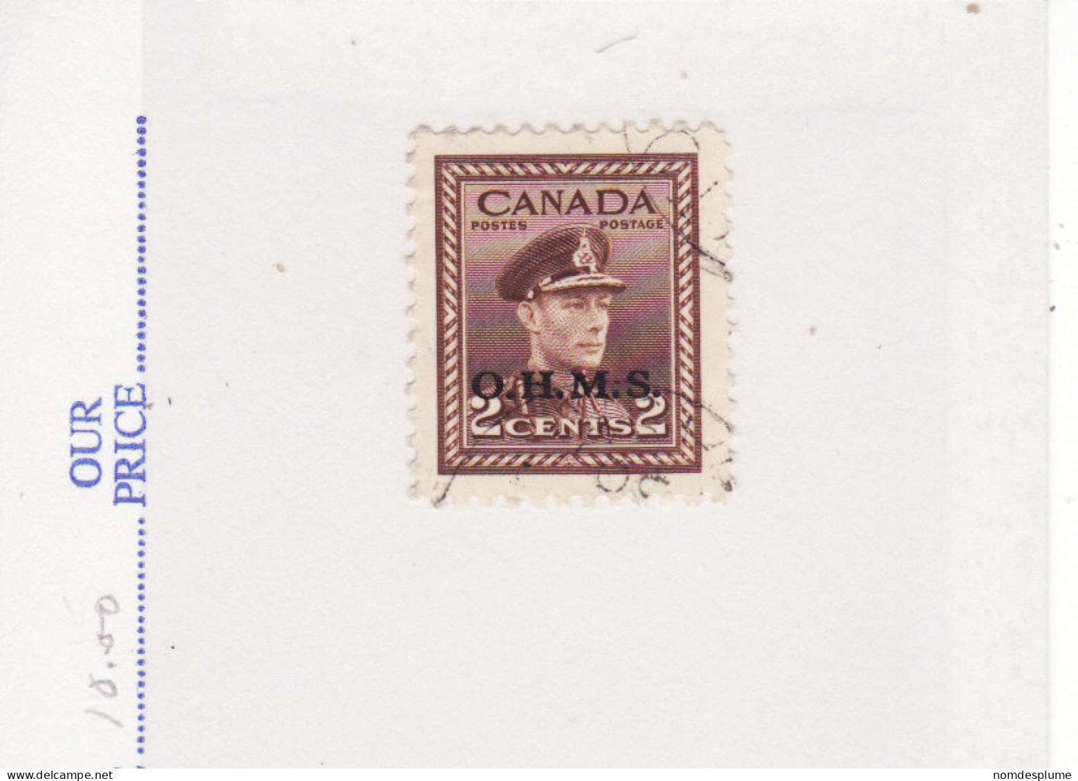4426) Canada OHMS  - Overprinted