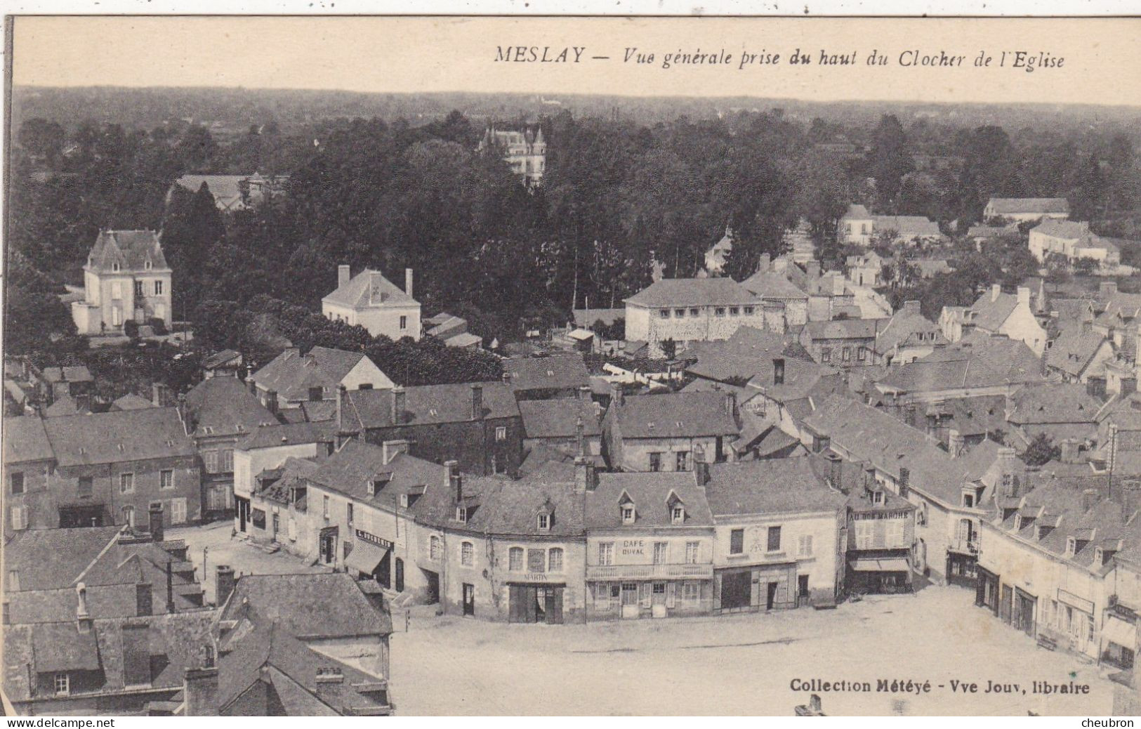 53. MESLAY DU MAINE. CPA. VUE GENERALE PRISE DU HAUT DU CLOCHER DE L'EGLISE. ANNEE 1919 + TEXTE - Meslay Du Maine