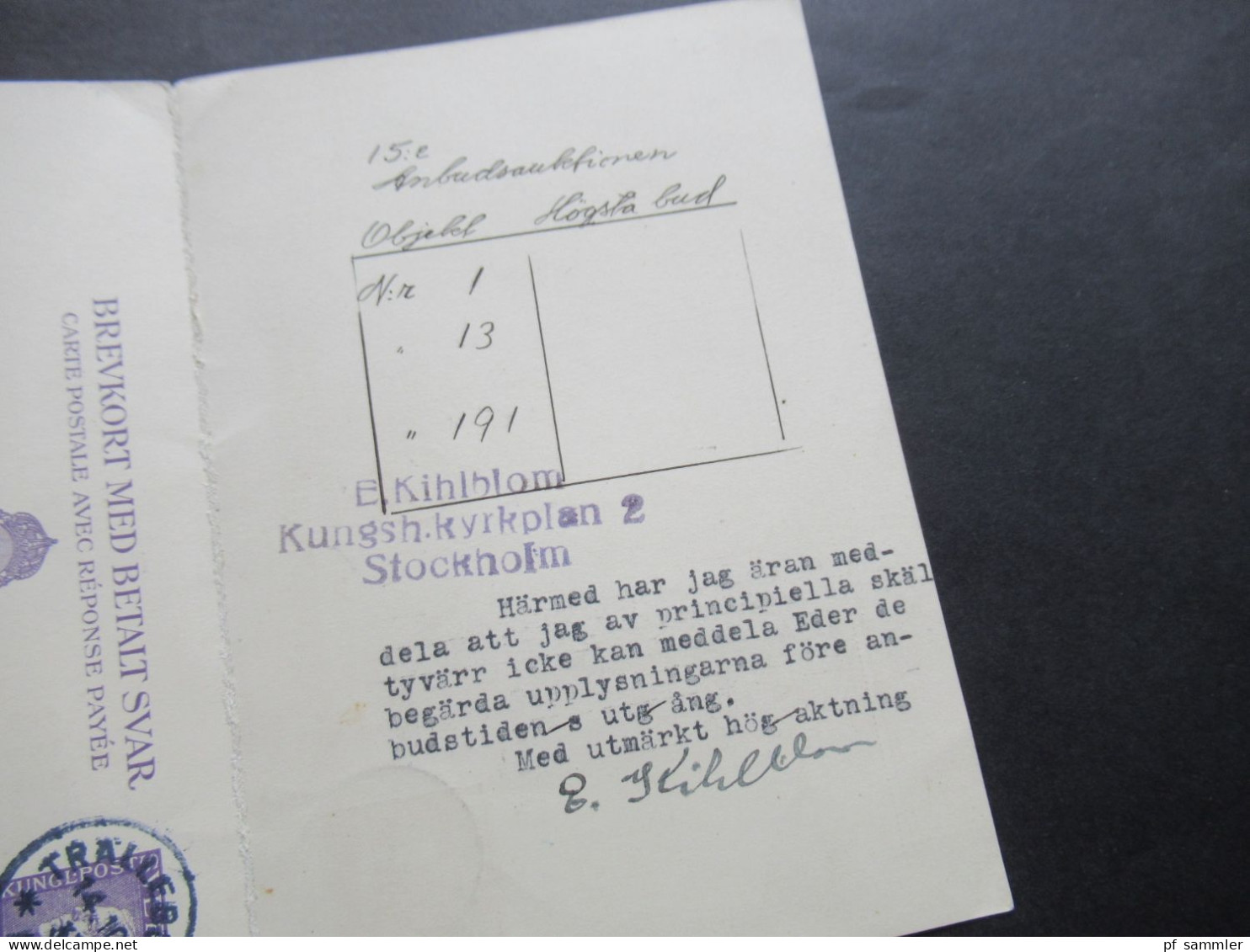 Schweden 1937 Ganzsache / Doppelkarte P52 Beide Teile Gestempelt Bzw. Verwendet! Stockholm - Trälleborg - Postal Stationery