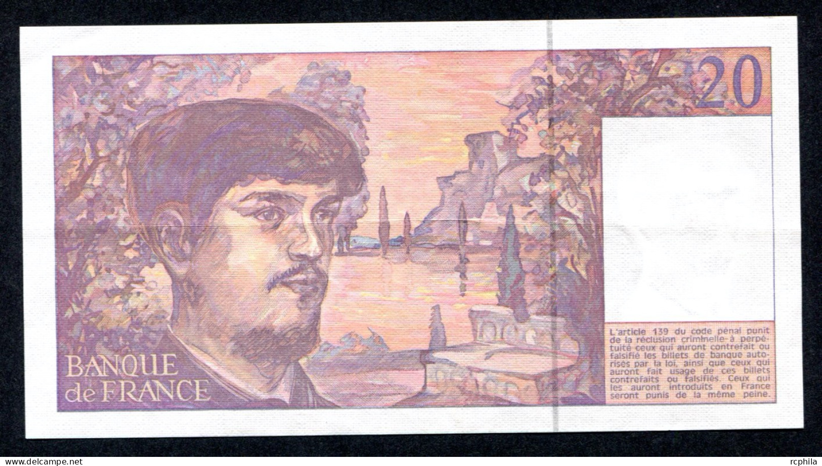 RC 25153 FRANCE 20F DEBUSSY BILLET ÉMIS EN 1990 SÉRIE N.027 - 20 F 1980-1997 ''Debussy''