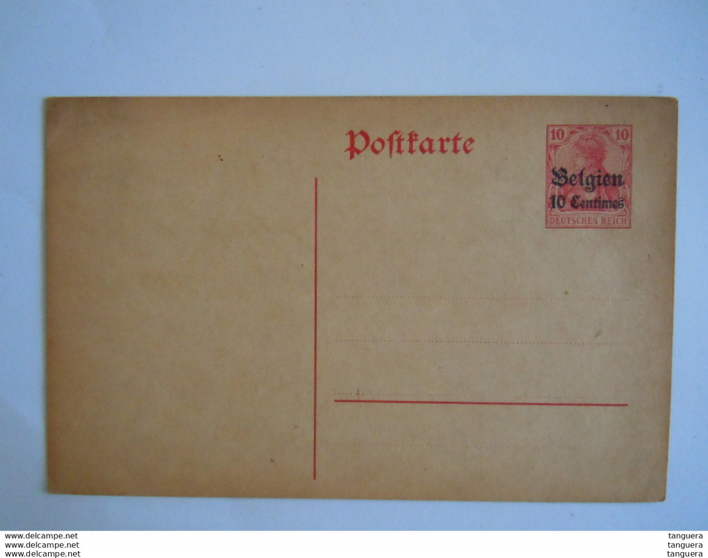 Belgique Entier Postwaardestuk Generaal Gouvernement Nr.3 Belgien 10 Centimes Op 10 Pf 1914 - Occupazione Tedesca