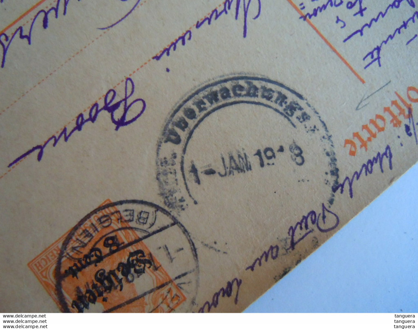 Belgique Entier Postwaardestuk Generaal Gouvernement Postkarte Nr.10 Belgien 8 Cent Op 7,5 Pf 1916 Verviers Anvers 1918 - Deutsche Besatzung