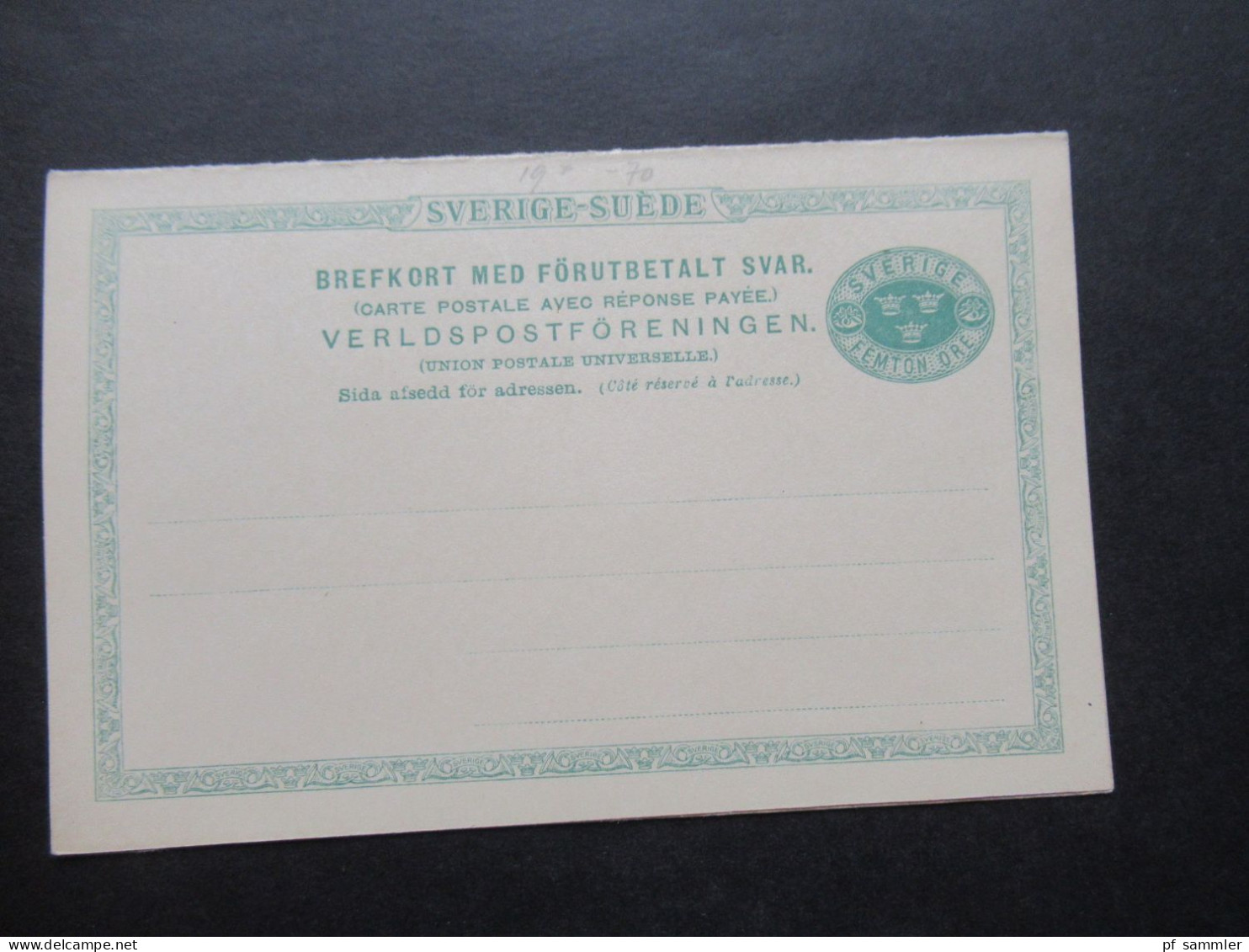 Schweden 1889 ?! Ganzsache / Doppelkarte Femton Öre Ungebraucht  P 18 ?! - Postal Stationery