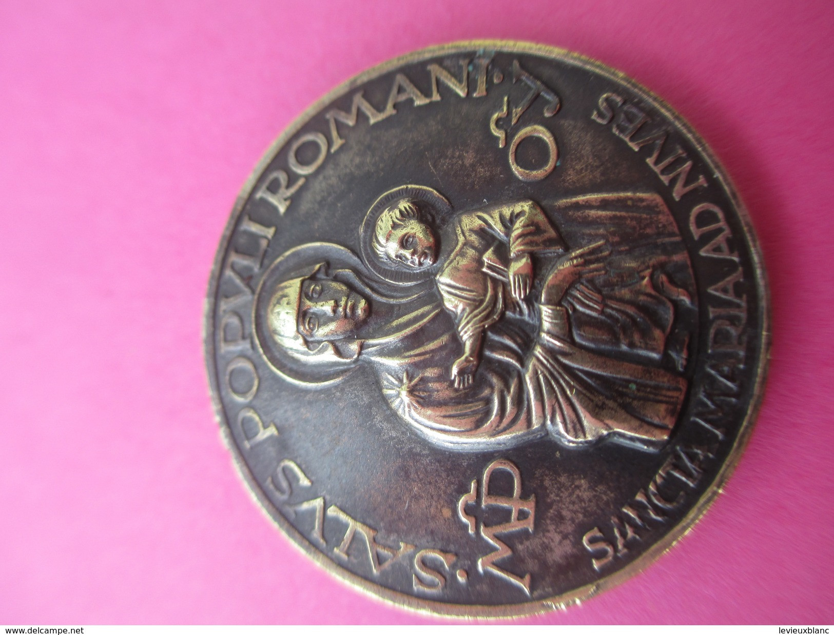Médaille Religieuse Ancienne /Pie XII / Vierge /Salus Populi Romani /1954     CAN440 Bis - Religion & Esotericism