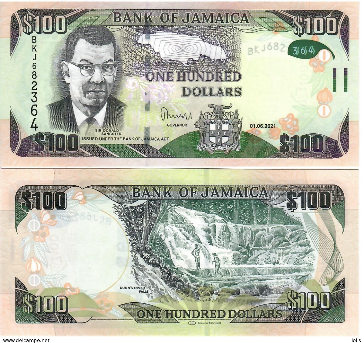 Jamaica  P-95 100 Dollars  2021 UNC - Giamaica