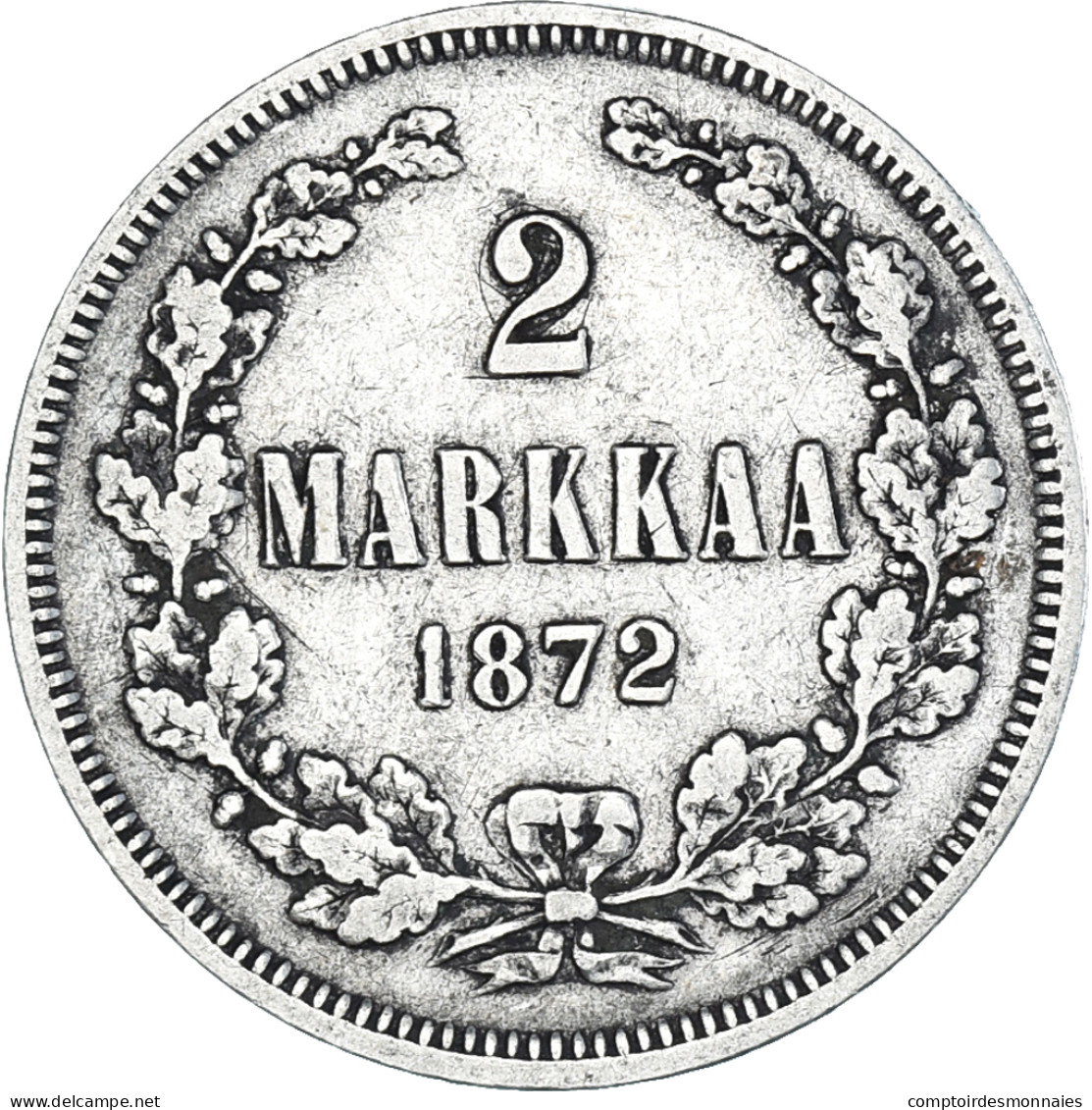 Monnaie, Finlande, Alexander II, 2 Markkaa, 1872, Helsinki, TTB, Argent, KM:7.2 - Finlandia