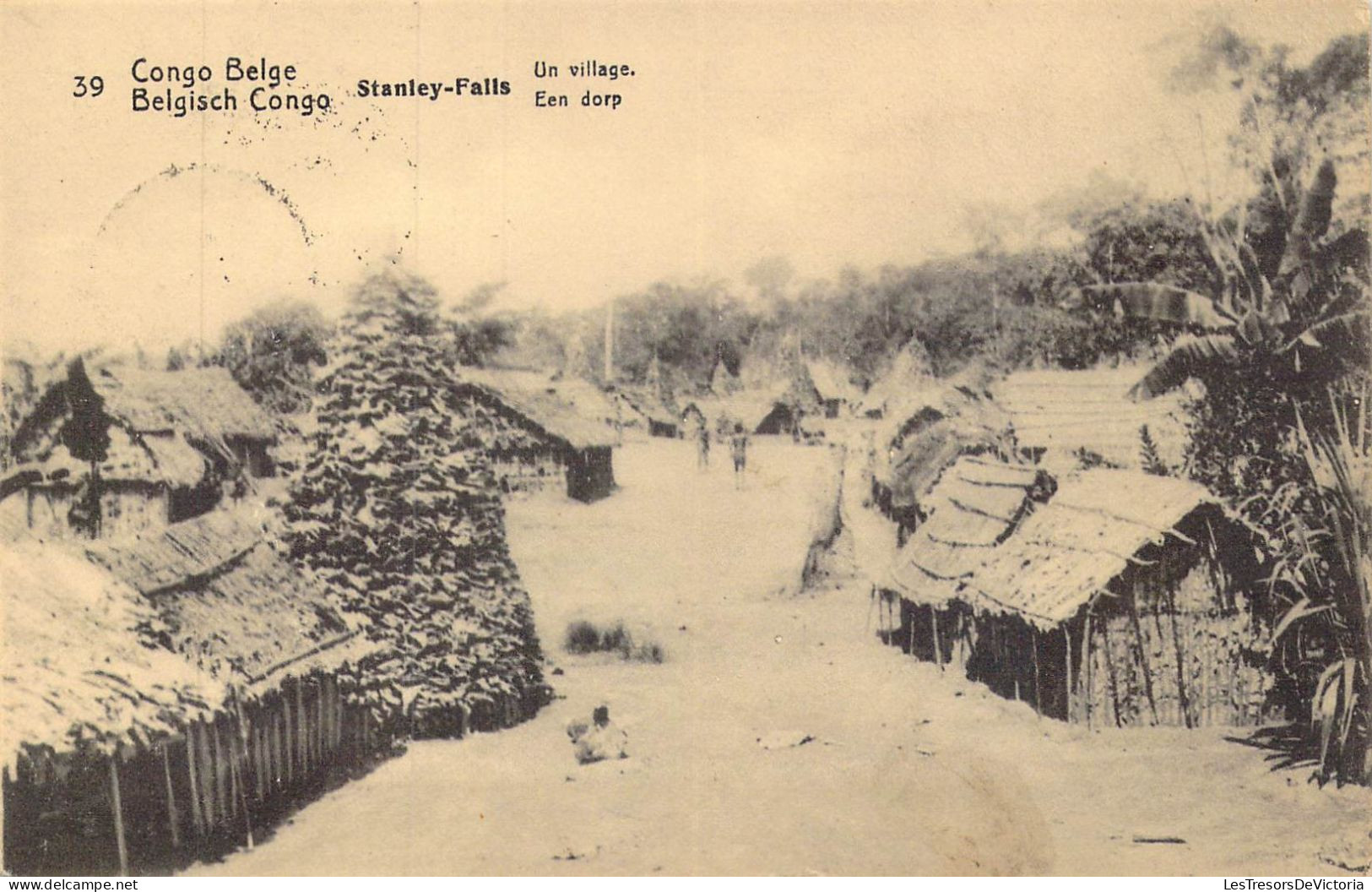 CONGO BELGE - Stanley-Falls - Un Village - Carte Postale Ancienne - Belgian Congo