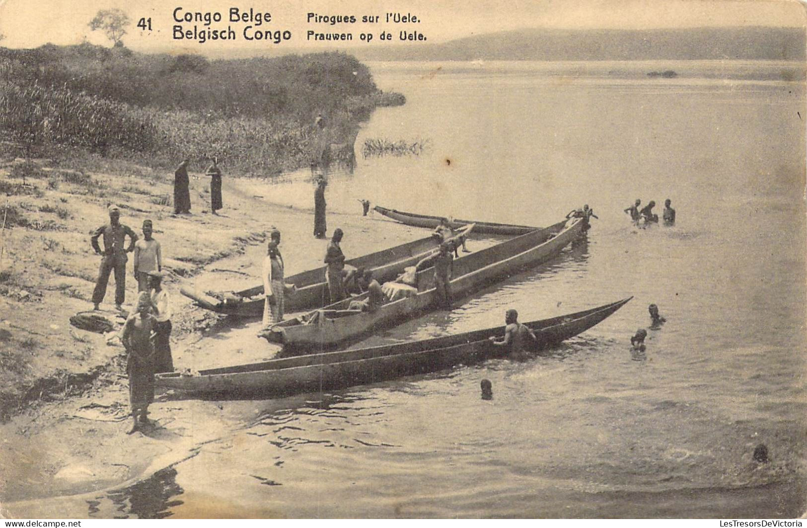 CONGO BELGE - Pirogues Sur L'Uele - Carte Postale Ancienne - Congo Belga