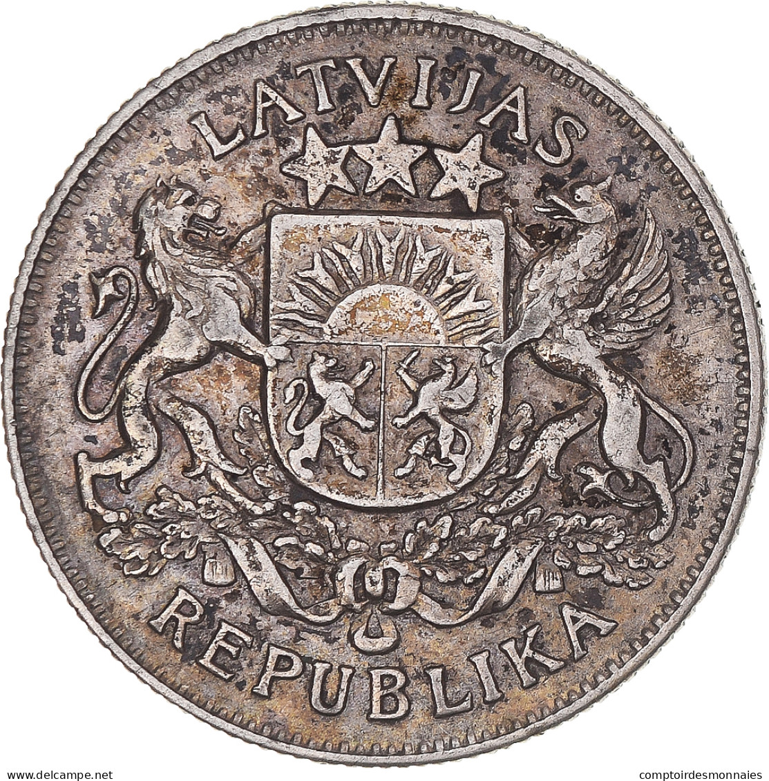 Monnaie, Lettonie, 2 Lati, 1925, TTB, Argent, KM:8 - Lettonie