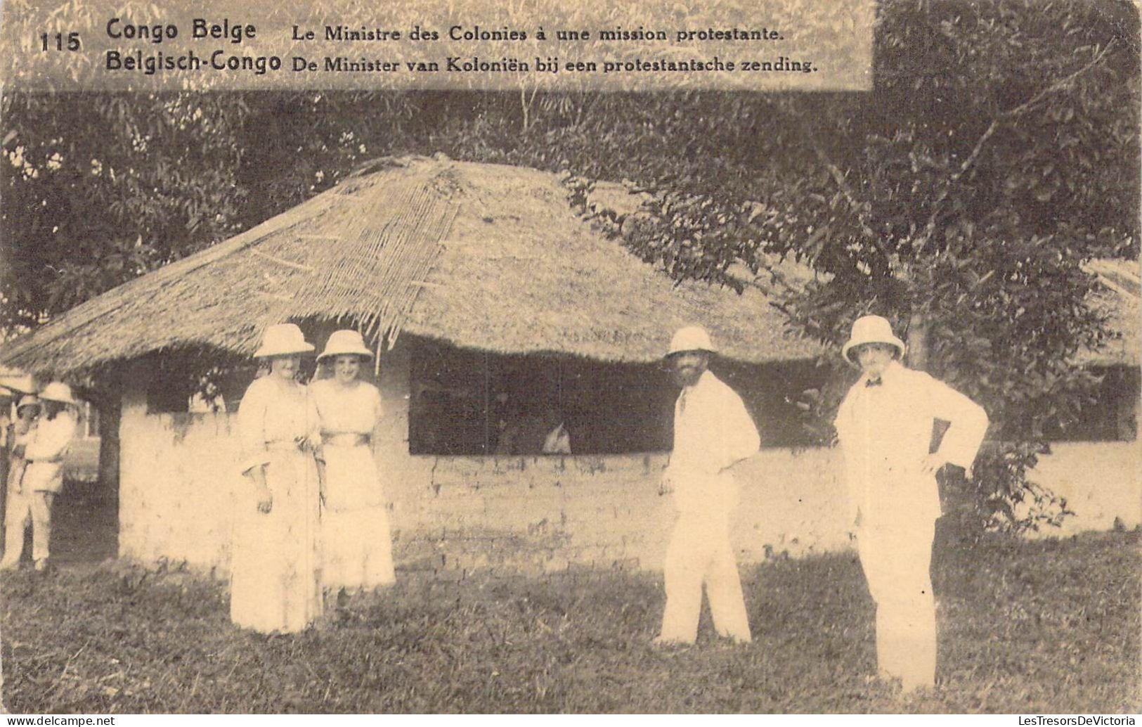 CONGO BELGE - Le Ministre Des Colonies à Une Mission Protestante - Carte Postale Ancienne - Belgisch-Kongo