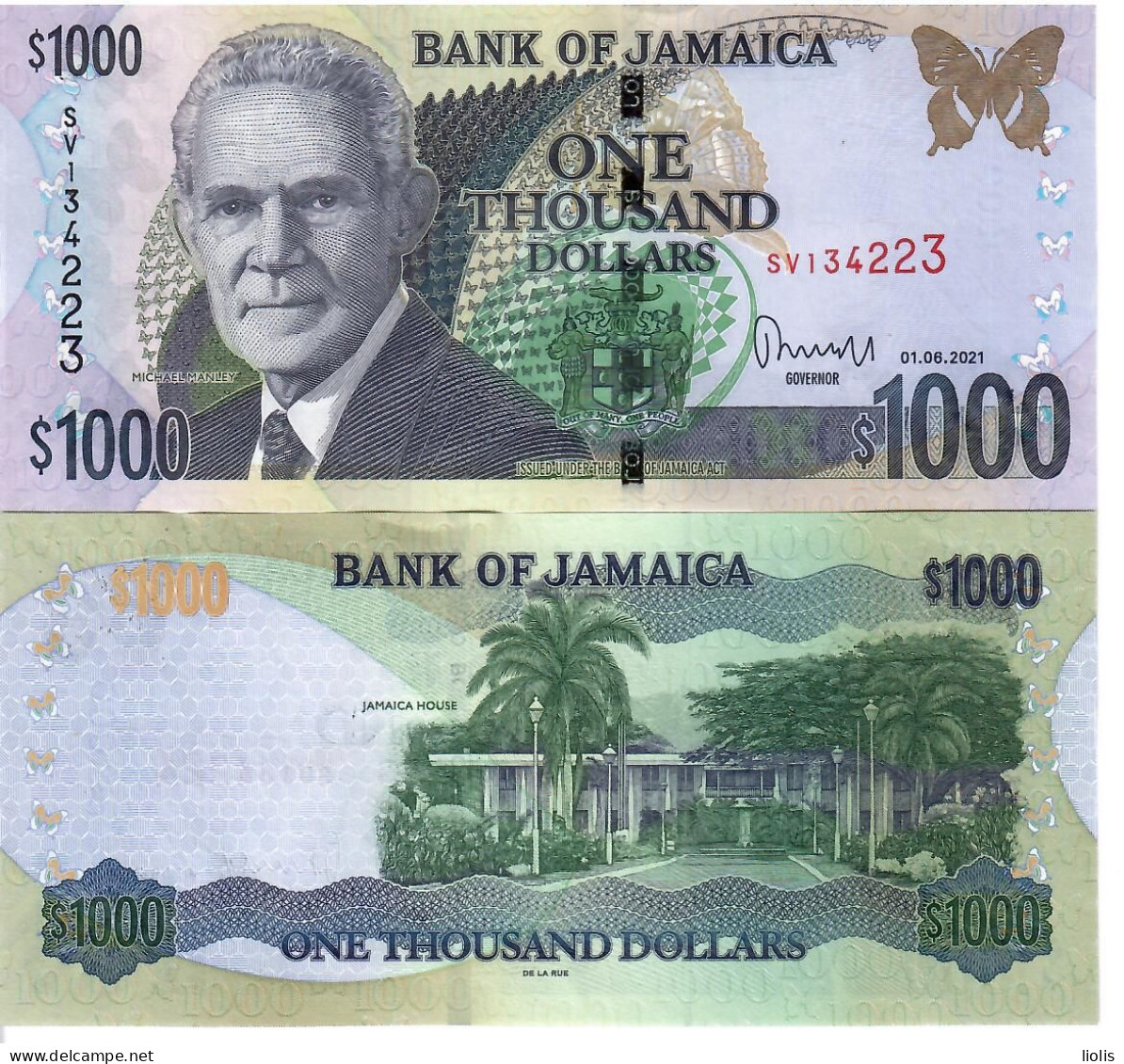 Jamaica  P-86  1000 Dollars  2021 UNC - Jamaica