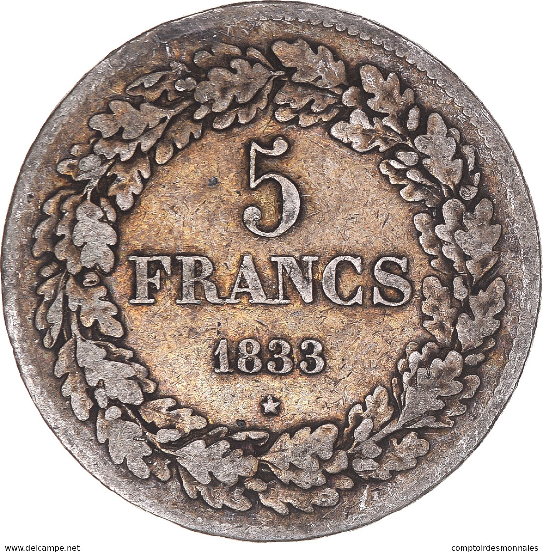 Monnaie, Belgique, Leopold I, 5 Francs, 5 Frank, 1833, TB, Argent, KM:3.1 - 5 Francs