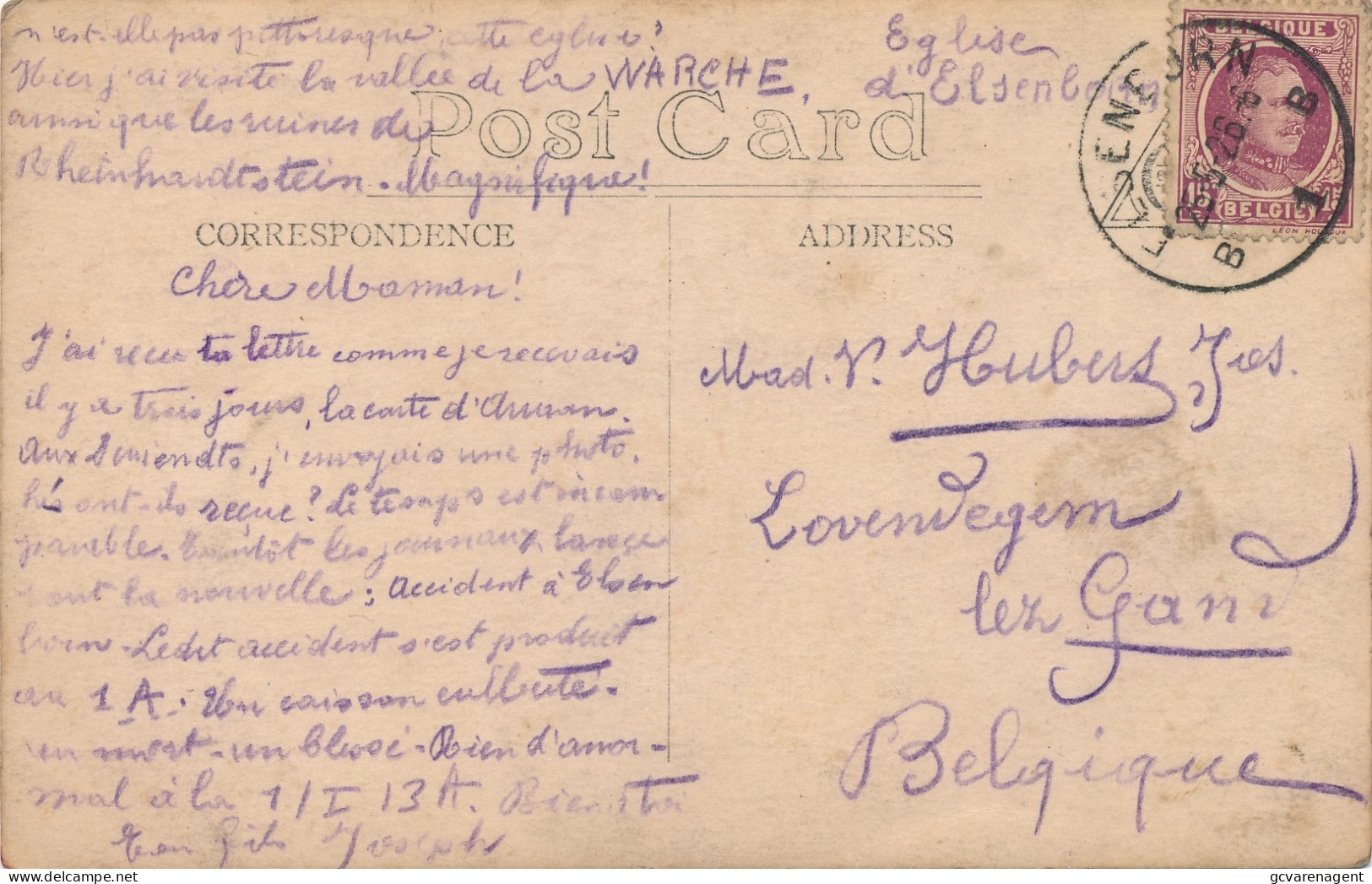EGLISE D'ELSENBORN   1926     ZIE SCANS - Elsenborn (camp)