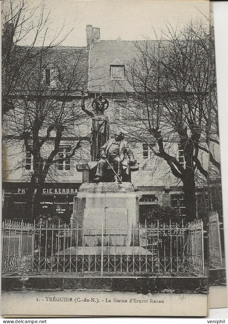 TREGUIER - COTE D'ARMOR -  LA STATUE D'ERNEST RENAN  - LOT DE 5 CARTES - Tréguier