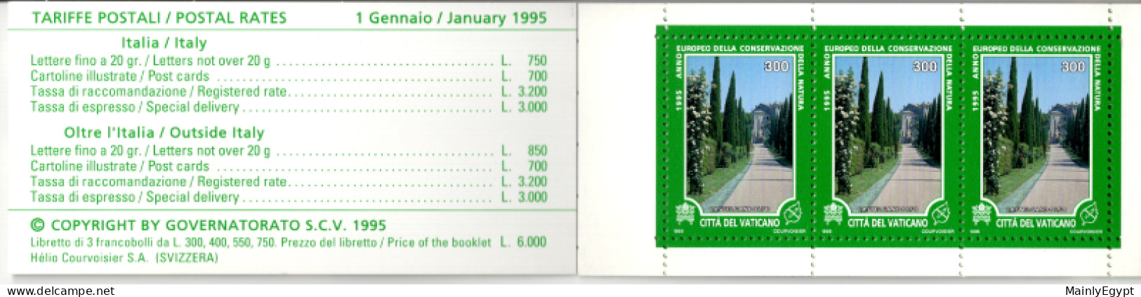 VATICAN Booklet 1995 Complete, European Year Of Conservation Of Nature I #F118 - Booklets