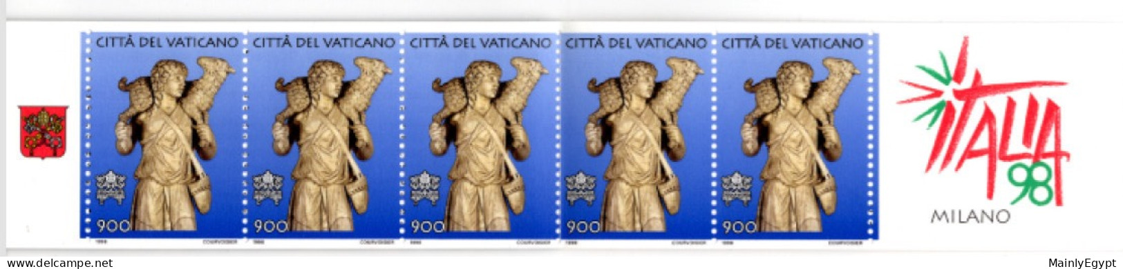 VATICAN Booklet 1998 Complete, Int'l Stamp Exhibition Milan, Good Shepherd  #F150 - Carnets