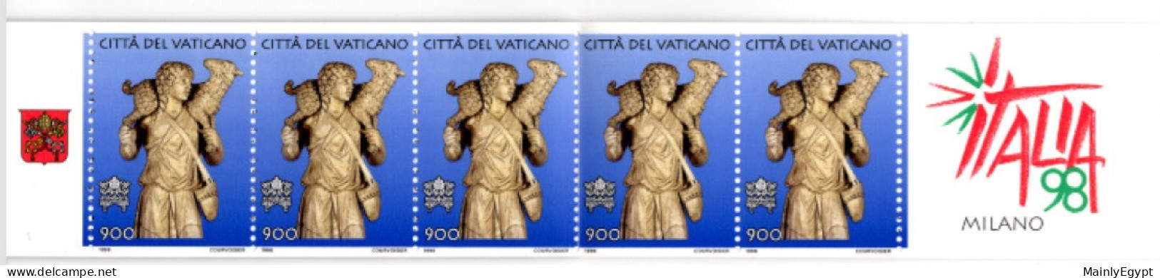 VATICAN Booklet 1998 Complete, Int'l Stamp Exhibition Milan, Good Shepherd  #F150 - Markenheftchen
