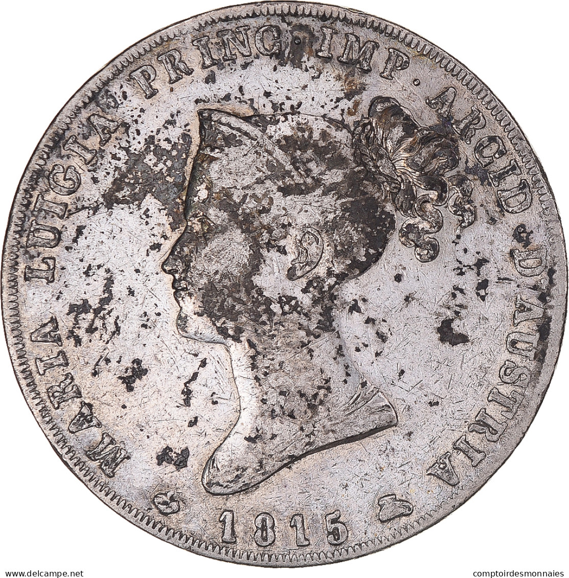 Monnaie, États Italiens, PARMA, Maria Luigia, 5 Lire, 1815, Milan, TTB, Argent - Parme