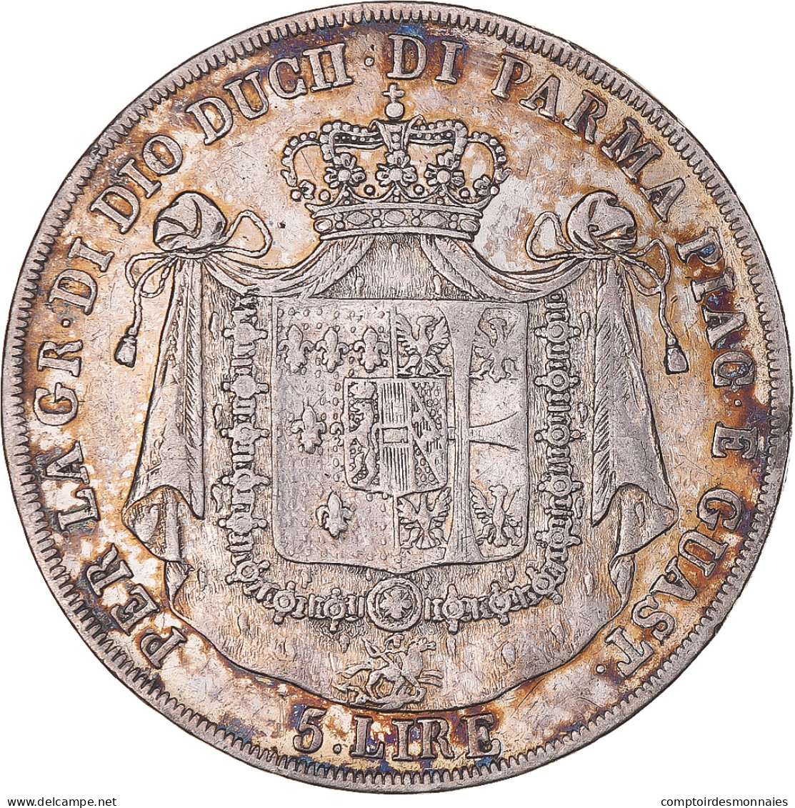 Monnaie, États Italiens, PARMA, Maria Luigia, 5 Lire, 1815, Milan, TTB, Argent - Parma