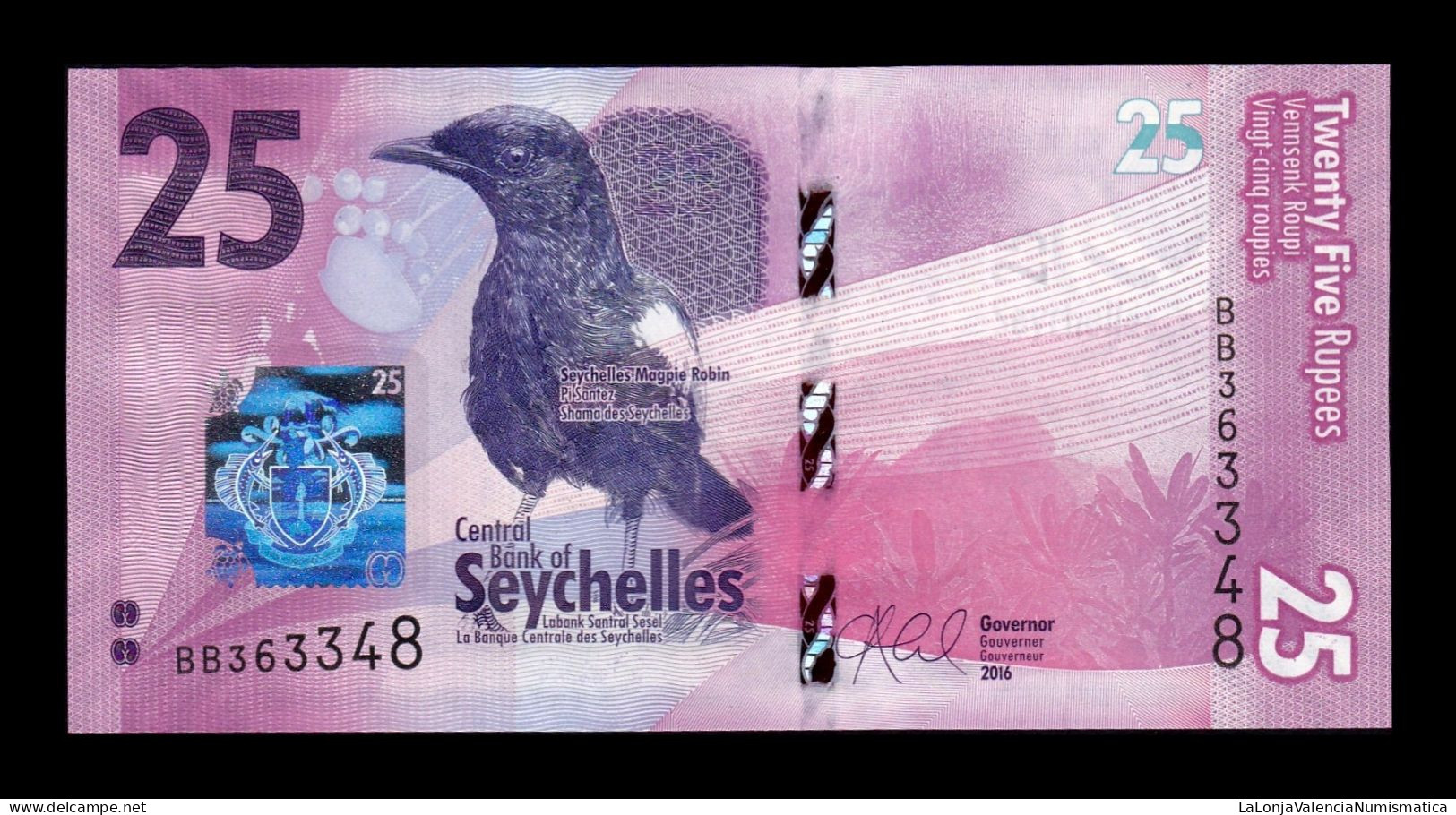 Seychelles 25 Rupees 2016 Pick 48 Sc Unc - Seychellen