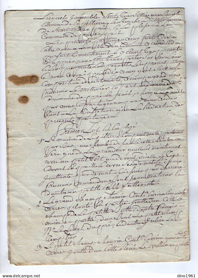 VP21.981 - Acte De 1818 - Partage Entre Mrs ........ à SAINT - CYR - EN - PAIL - Manuscrits