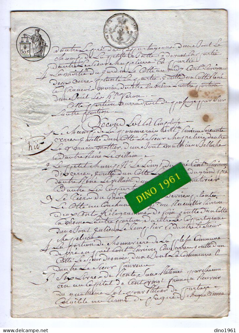 VP21.981 - Acte De 1818 - Partage Entre Mrs ........ à SAINT - CYR - EN - PAIL - Manuscrits