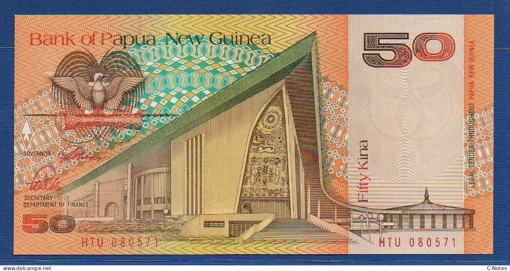 PAPUA NEW GUINEA - P.11 – 50 KINA ND (1989) UNC, S/n HTU 080571 - Papouasie-Nouvelle-Guinée