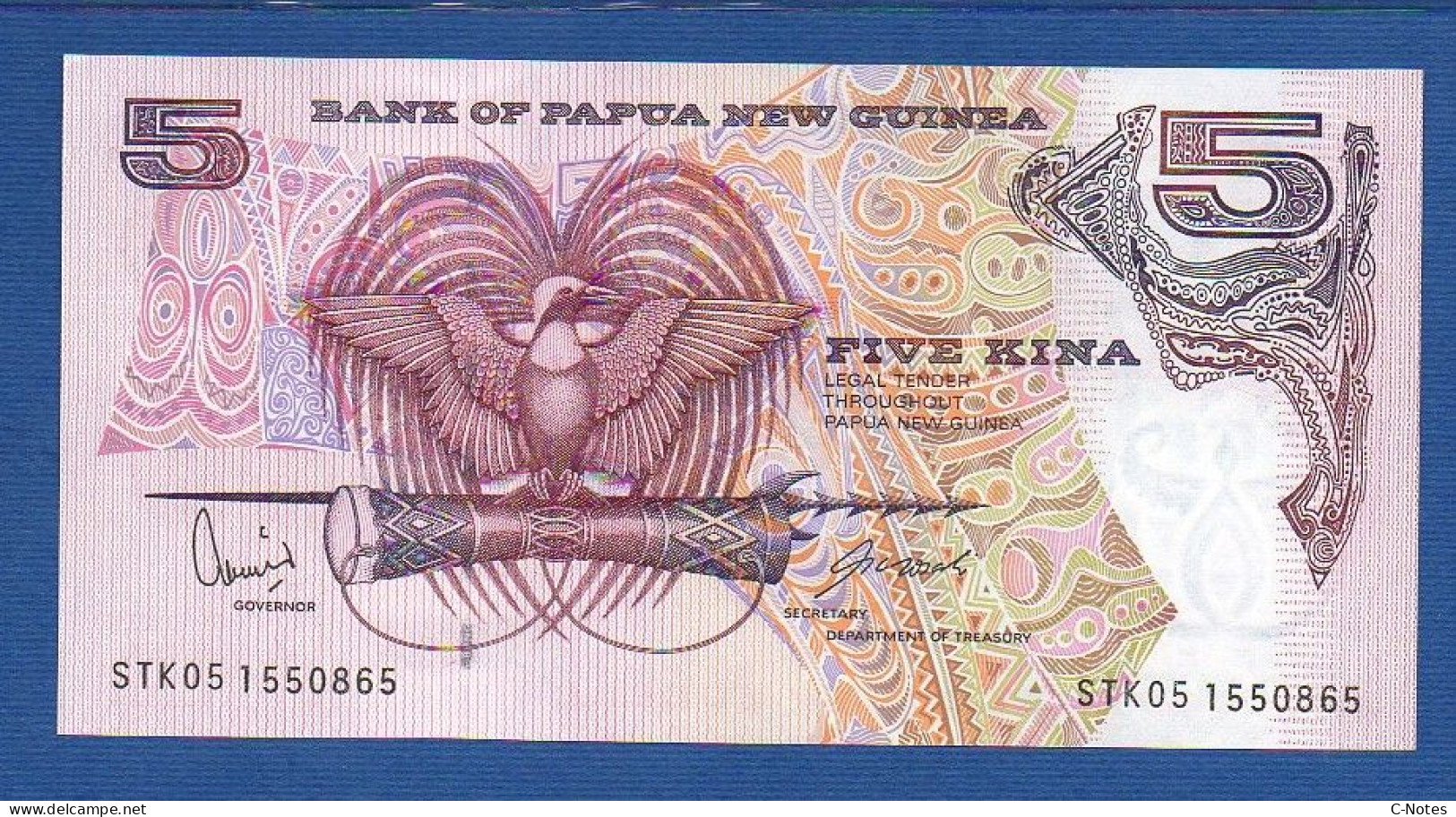 PAPUA NEW GUINEA - P.13f – 5 KINA ND (2005) UNC, S/n STK05 1550865 - Papouasie-Nouvelle-Guinée