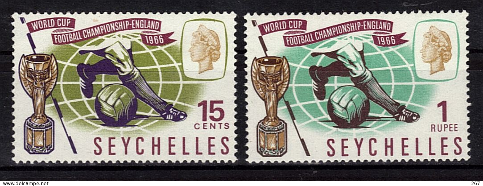 SEYCHELLES   N° 216/17 * *  Cup 1966  Football  Soccer  Fussball - 1966 – Inglaterra