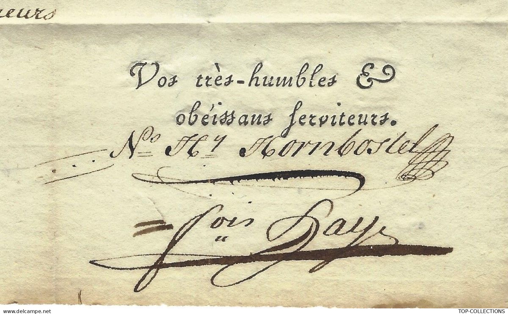 NEGOCE COMMERCE INTERNATIONAL ALLEMAGNE  1787 LETTRE IMPRIMEE   Hornbostel Marseille   Double Sign. Maçonnique => Aix - ... - 1799