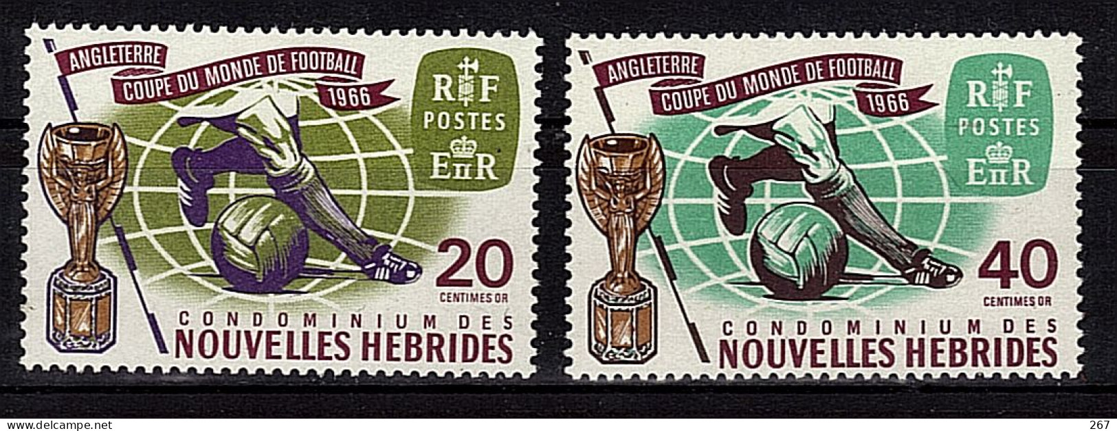 NOUVELLES HEBRIDES  N° 235/36 * *  Cup 1966  Football  Soccer  Fussball - 1966 – Inglaterra