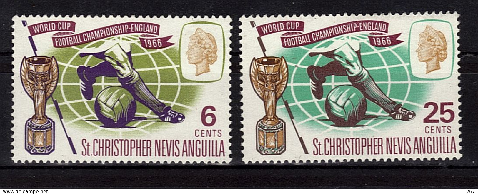 SAINT CHRISTOPHER  N° 187/88 * *  Cup 1966  Football  Soccer  Fussball - 1966 – Inglaterra