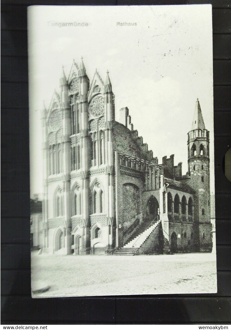 DR: Ansichtskarte Von Tangermünde Mit Rathaus Mit 5 Pf Germania Vom 23.4.1914 Nach Berlin-Tegel Knr: 85 - Tangermuende