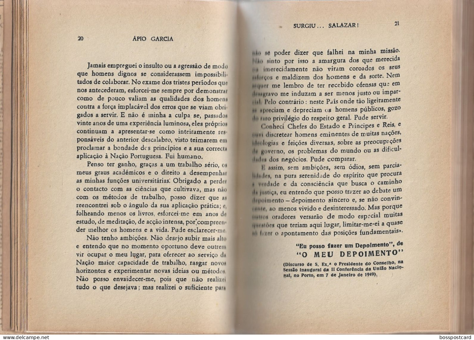 República Portuguesa - Surgiu... Salazar! Ápio Garcia Livro C/ Dedicatória A Salazar Em 24/08/1949 Estado Novo Portugal - Livres Anciens