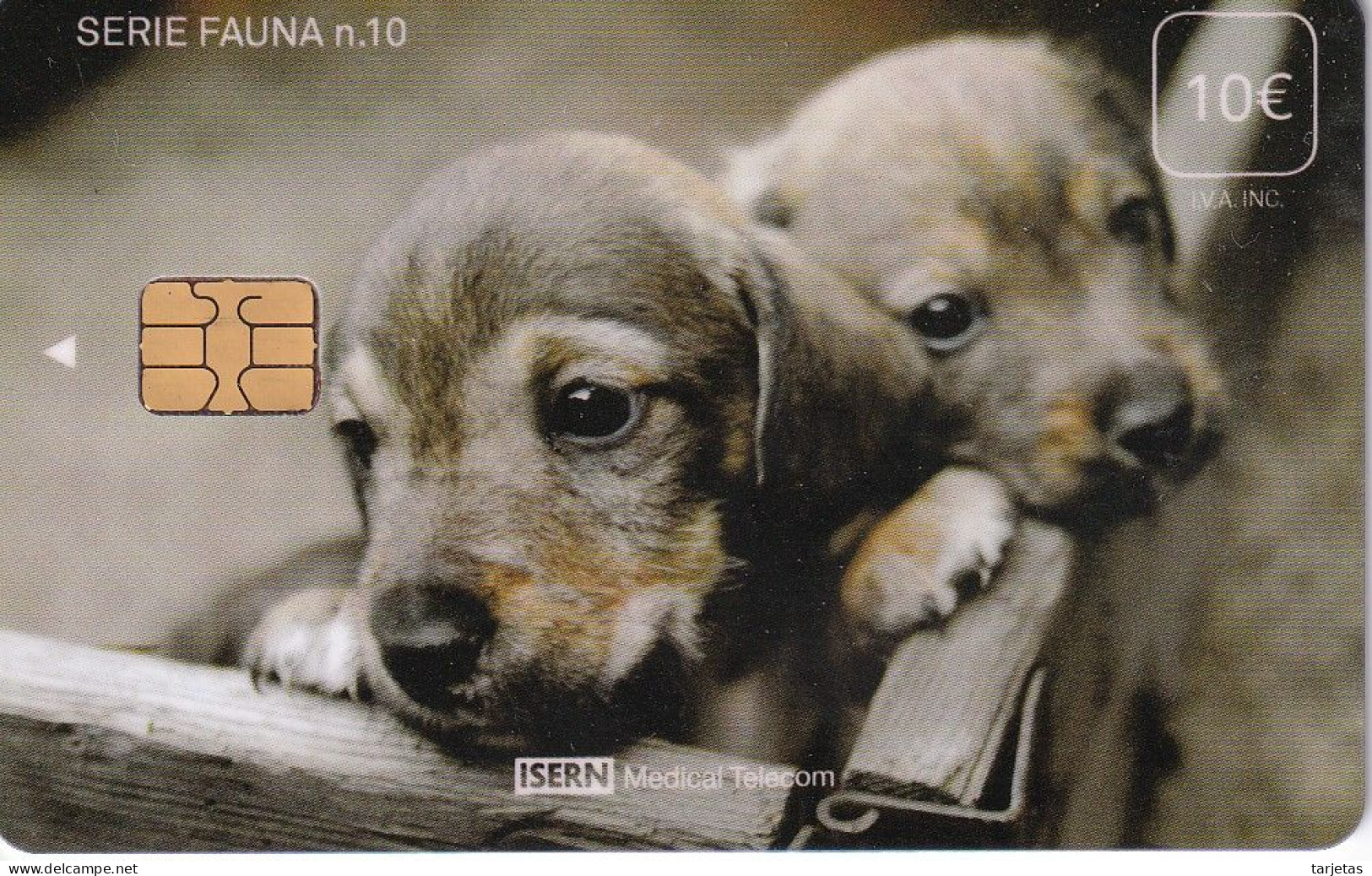 ISN-111 TARJETA DE ESPAÑA DE ISERN DE SERIE FAUNA Nº10  PERRO-CAN-DOG - Honden