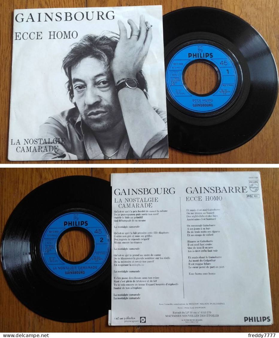 RARE French SP 45t RPM (7") SERGE GAINSBOURG «Ecce Homo» (1981) - Reggae